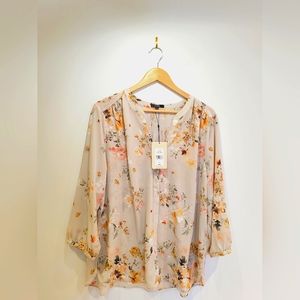 ⚘️🪻⚘️NWT NYDJ XL Print Pintuck Blouse